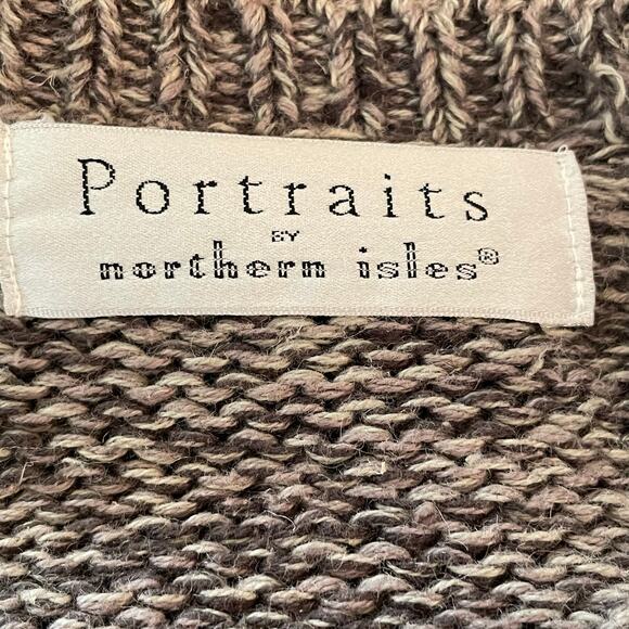 Portraits Northern Isles Ramie Cotton Blend Gray Cardigan Sweater MED Minimalist - Picture 8 of 10